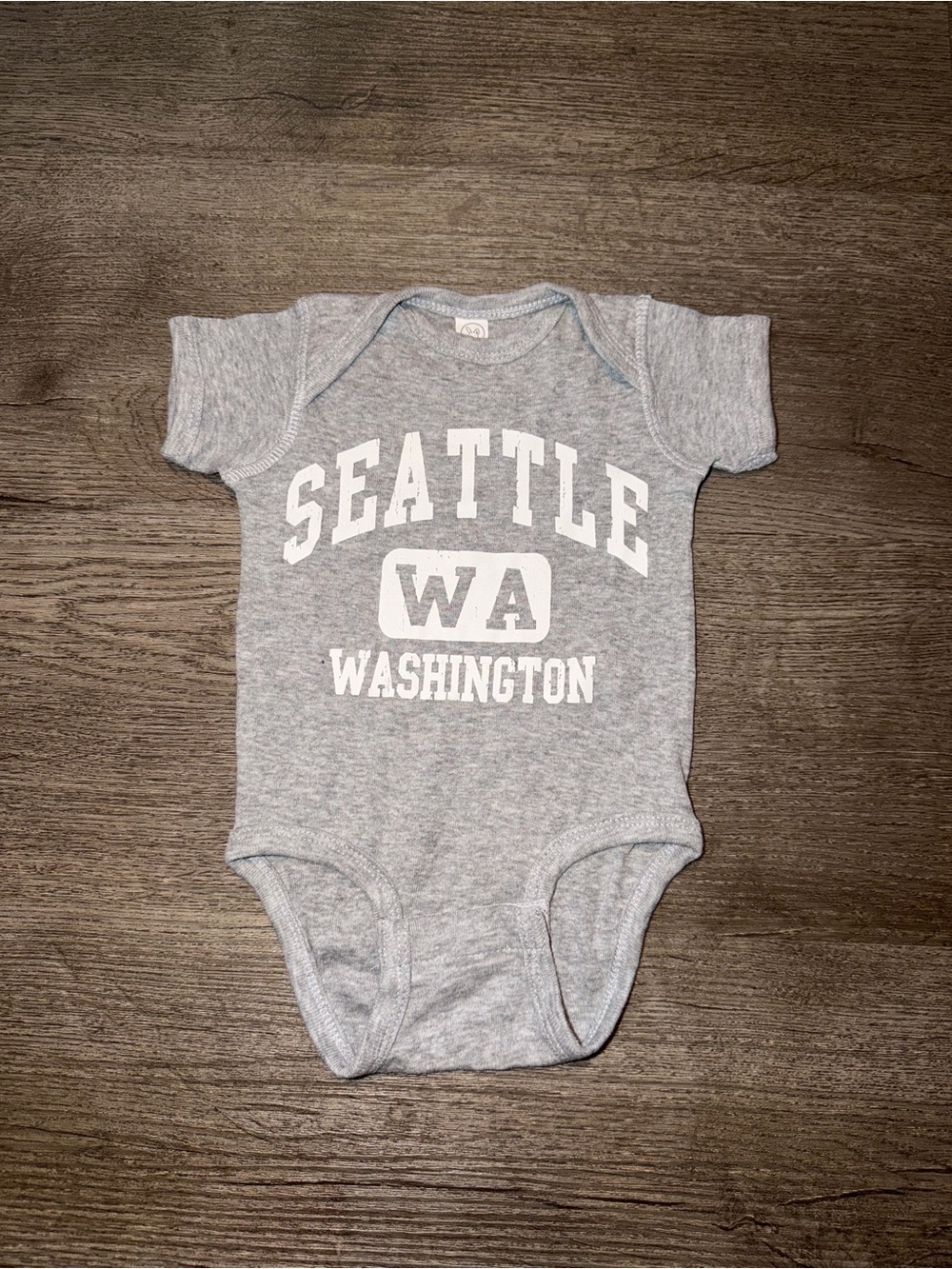 Rabbit Skins Gray Seattle WA Washington Baby Bodysuit - 6months